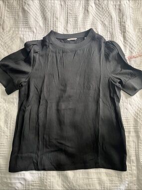Black Puff-Sleeve Blouse - Women